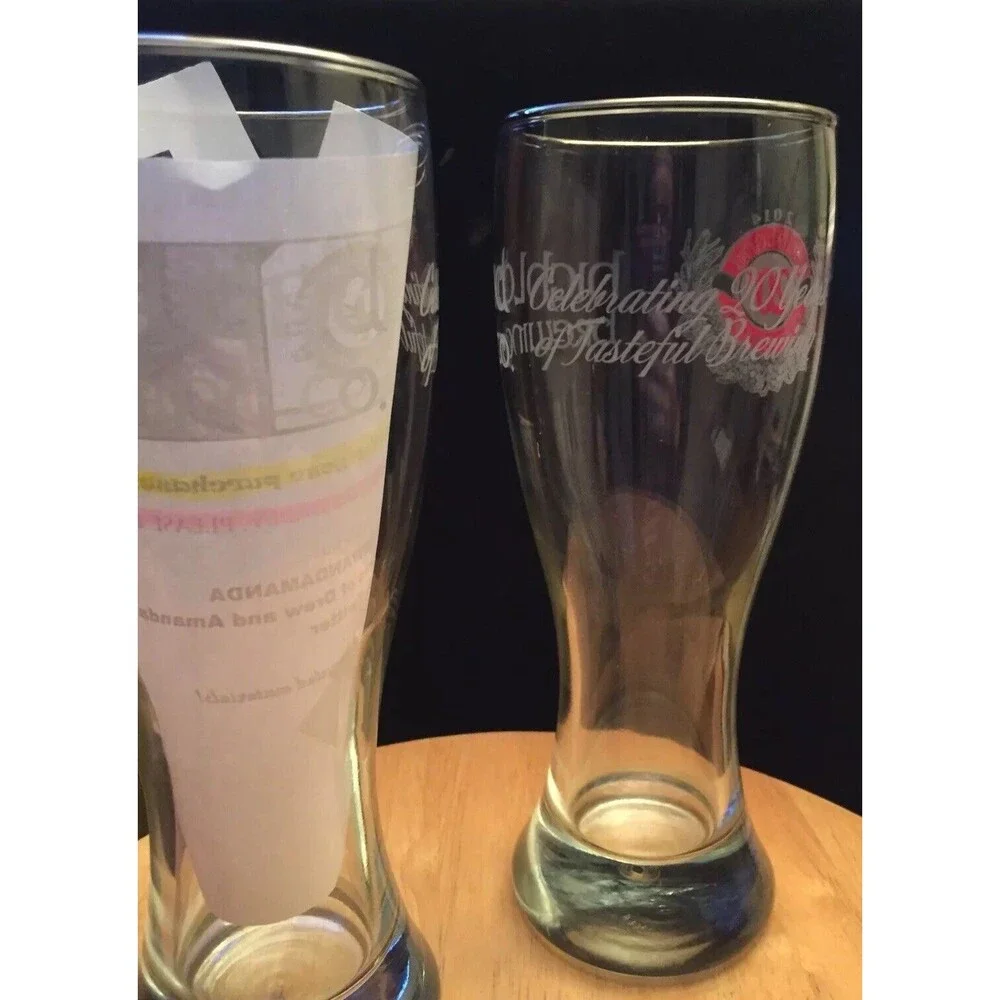 Highland Brewing Co Etched Glass Beer Pilsner Ashville Brewery 20th Anniv GIFT